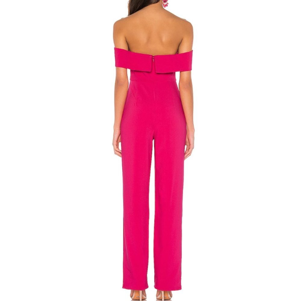 Lovers + Friends Barbiecore Danica Fuchsia Jumpsuit Small NWT - Picture 3 of 10